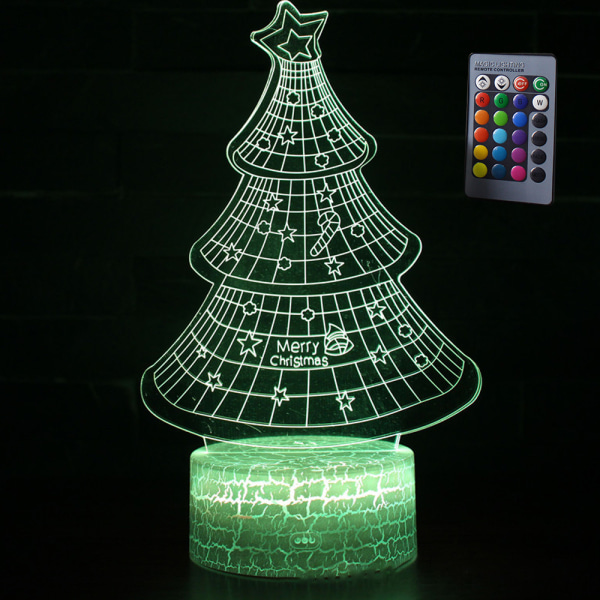 Joulukuusisarjan 3D-pöytävalaisin, värikäs LED luova lahja
