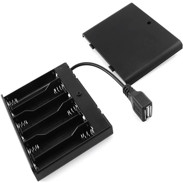 3 stk. 4 AA batteriholder USB-switch, 6V USB hunstik, 4 x 1,5V AA batteriboksholder tænd/sluk-knap, bruges til fjernbetjening af bil LED