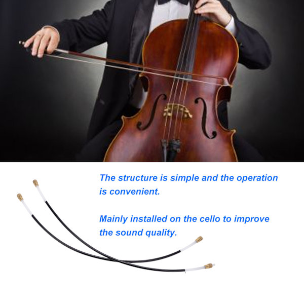 2 stk. Cello Halerope Halekord Nylon Instrument Tilbehør Udskiftningssæt Kit Sort