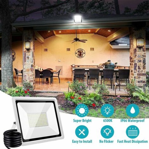 50W LED-strålkastare för utomhusbruk, IP66 vattentät utomhus LED-strålkastare
