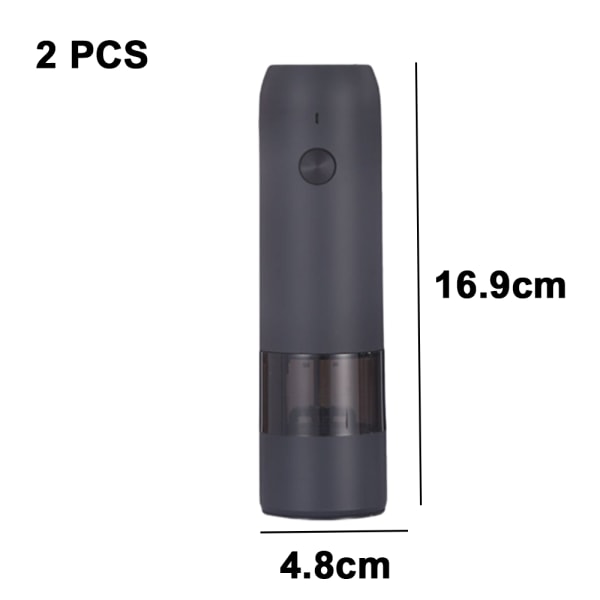Elektrisk salt- og pepperkvernsett - USB-oppladbar, LED