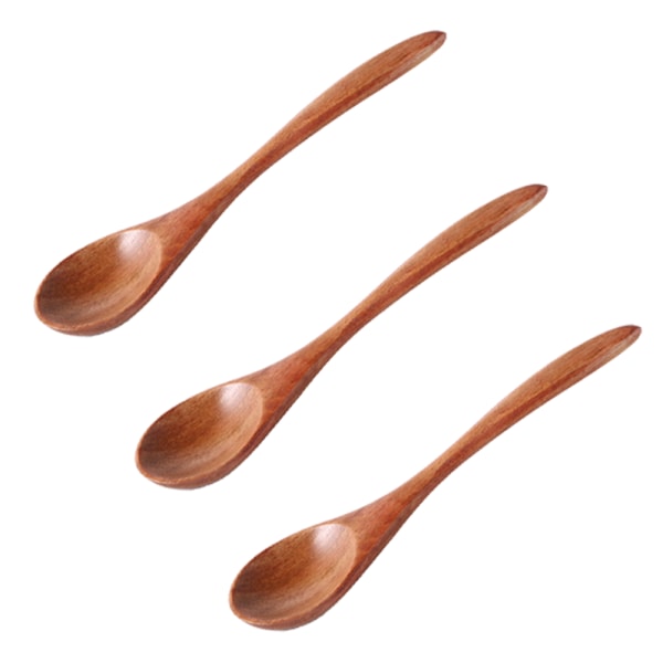 Träslev lång handtag solid trä rissked dessert sked