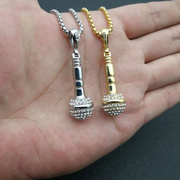 Mikrofoniriipus Kaulakoru Hip Hop Muoti Miesten Kaulakoru Persoonallisuus Kaulakoru