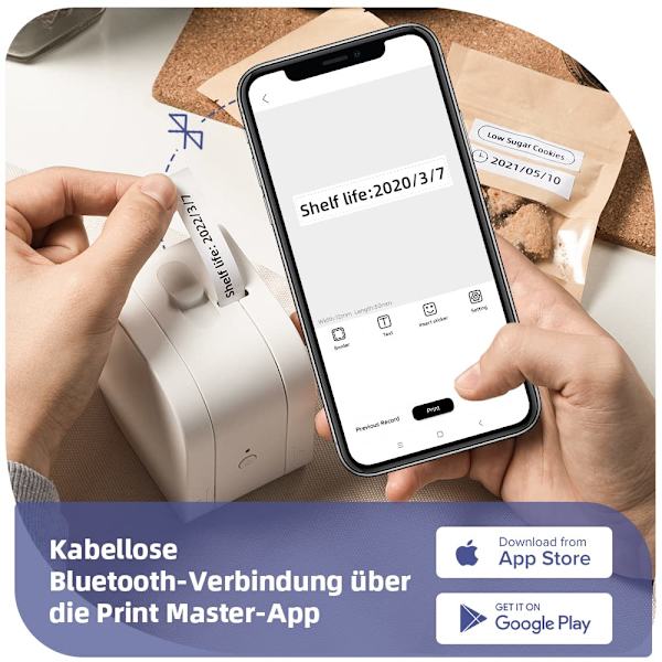 P12 Mini Bluetooth-tarratulostin, itseliimautuvat tarrat, yhteensopiva iOS- ja Android-puhelimien kanssa, lämpötarratulostin kotiin ja toimistoon