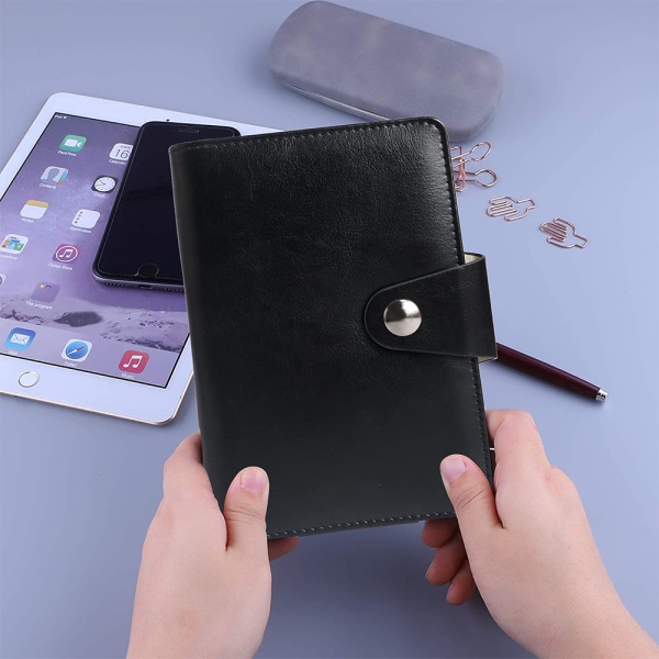 PU Læder Notebook Binder Genopfyldelig 6 Ring Binder til A6