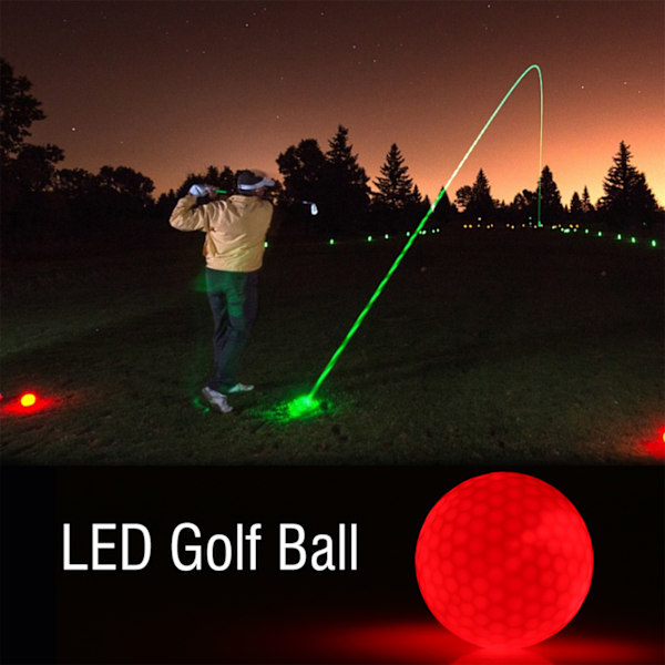 1 st Elektronisk LED-belysning Golfboll för Mörk Natt Sport Träningsträning (Röd)