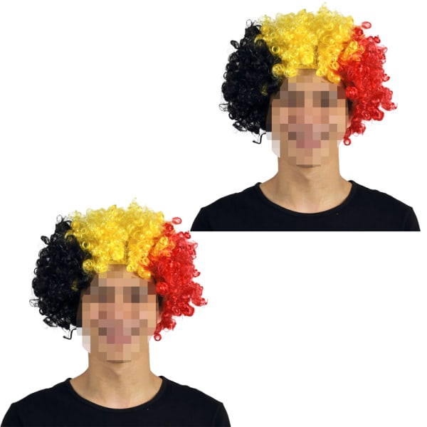 2Pcs National Flag Short Curly Wig 2022 World Cup Short Curly