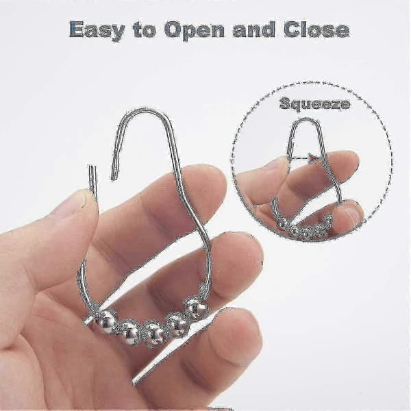 Duschdraperikrokar Ringar, Metall Duschdraperikrokar Ringar 12st Chrome