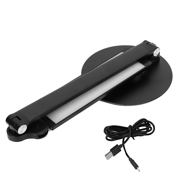 LED-pöytälamppu USB-latauksella, taittuva pöytävalaisin kotiin lukemiseen ja opiskeluun (musta)