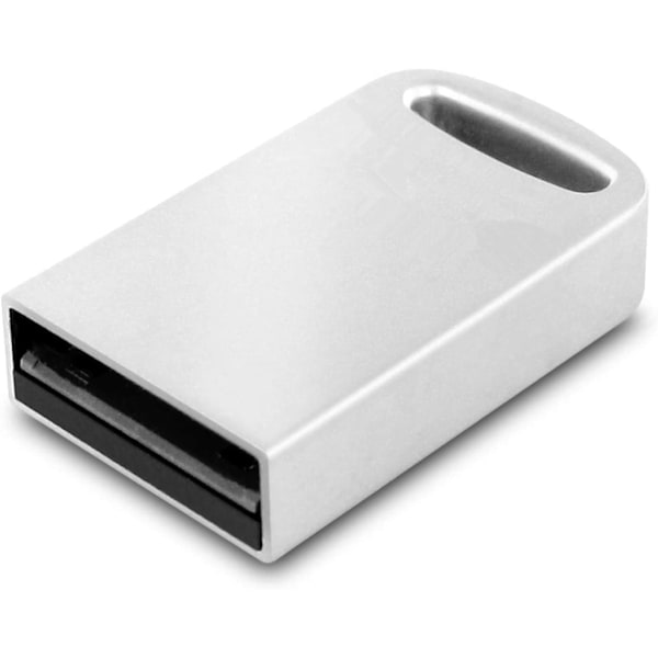 64 Gt:n USB 2.0 -muistitikku, kannettava USB-asema, vedenpitävä metallinen miniasema, hopea