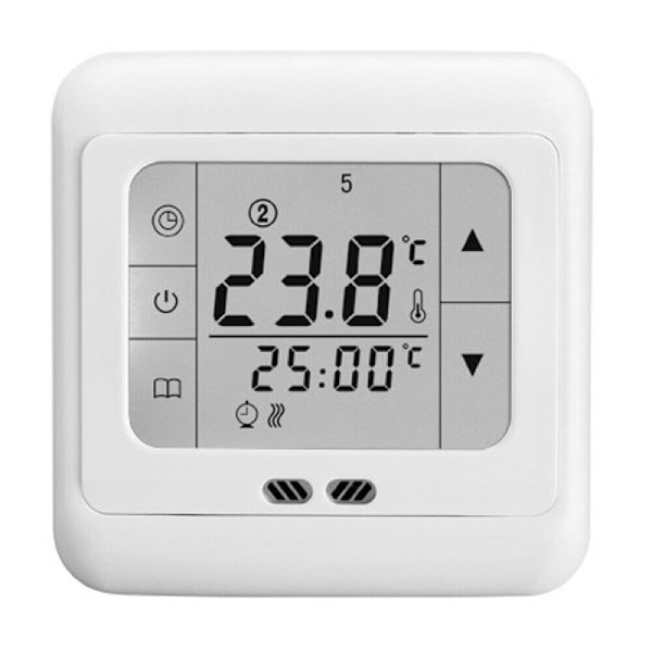 Termostat Romtemperatur Kontroller LCD Digital Berøringsskjerm Varmekabel Hvit DHL