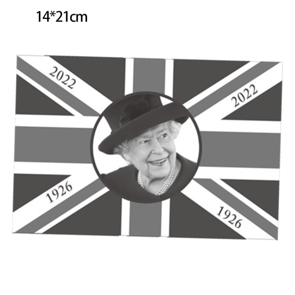 Dronning Elizabeth II håndviftning flag 14cm x 21cm Mini håndholdt F