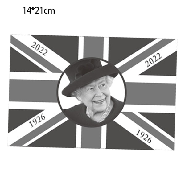 Drottning Elizabeth II handviftande flagga 14cm x 21cm Mini Hand Held