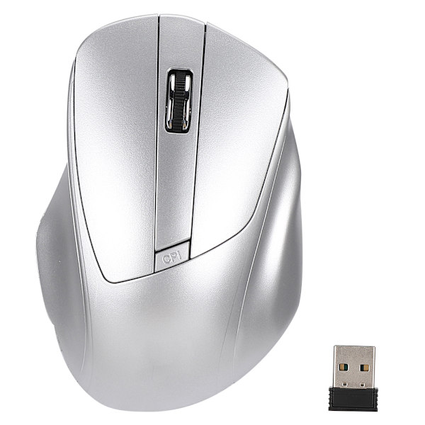 W12 USB 2.4G Trådlös Tyst Datormus Ergonomisk Design Silver