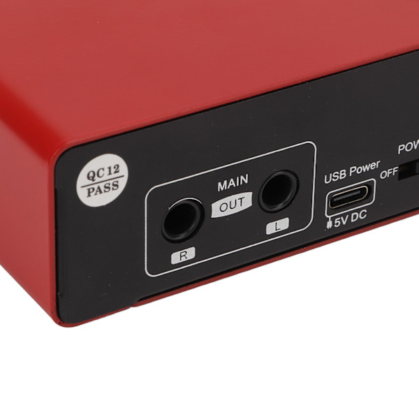 USB-livelänikortti, punainen minikokoinen USB-digitaalimikseri, tietokone, kitara, matkapuhelin, äänitys, livesoitto, ääniohjauskortti