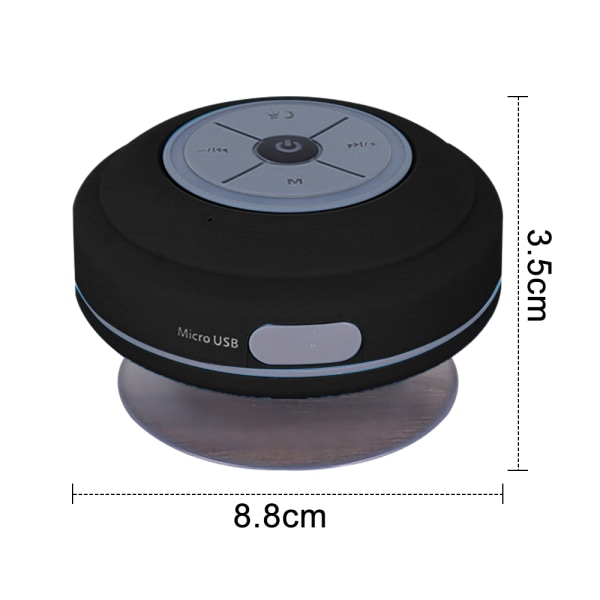 Vattentät Bluetooth LED duschhögtalare FM-radio