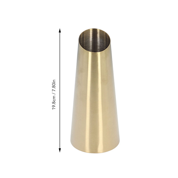 Gull Vase 304 Rustfritt Stål Konisk Form Smal Munn Enkel Moderne Stil Skrivebordsvase for Hjemmekontor Sovesal