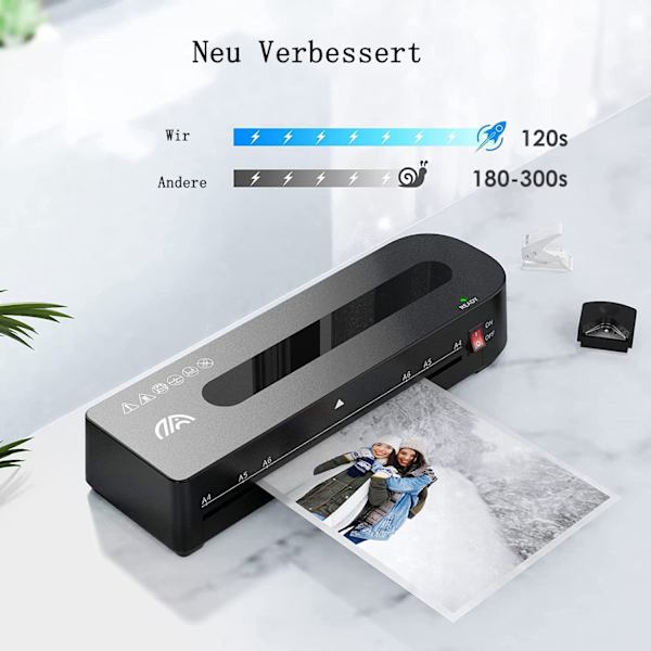 Laminator, A4 laminator med 30 lamineringsfickor A4 A5 A6 lamineringsset testvinnare