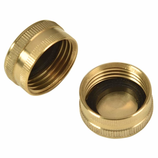 2-pakning 3/4\" messing hageslange endehetter med skiver