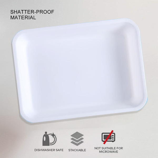Rektangulära efterrätter/salladsrätter i plast, ultralätt hållbar white