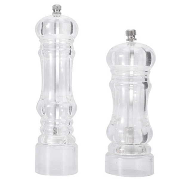 Manuell Pepparkvarn och Salt Shaker Set - Transparent Justerbar Small+Large