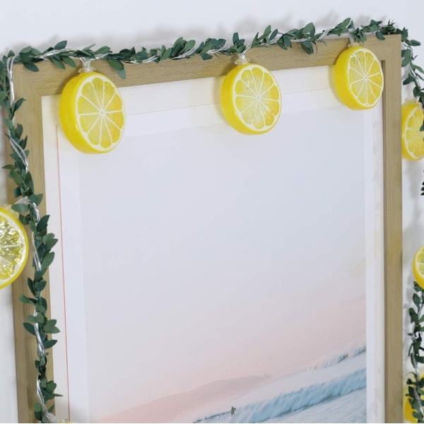 Citronformade ljusslingor, 10 fot 20 LED, fe-nattljus för