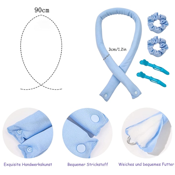 Curls Without Heat, DIY Non-Slip Heatless Curls Band med