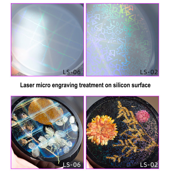 2 st RESIN Holografiska Resin Formar, Runda Laser Underlägg