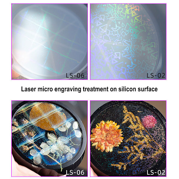 2 stk. RESIN Holografiske Resinforme, Runde Laser Coaster