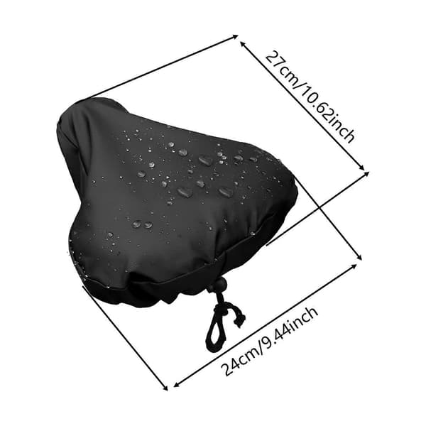Vedenpitävä pyörän satulasuoja, suojaava tyyny sateelta ja pölyltä Black
