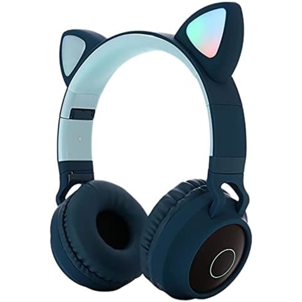 Bluetooth-hovedtelefoner, Cat Ear LED Light Up Trådløs foldbar