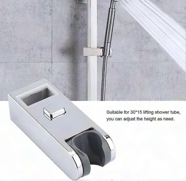 Justerbar ABS Krom Brusehovedholder til Universal Bruseskinne - 30x15cm