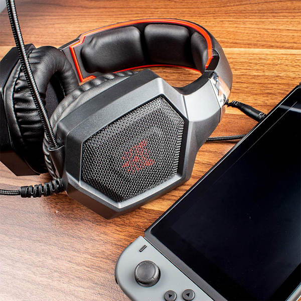 Gamingheadset 3,5 mm stereoljud, ergonomisk design, mjuka minnesöronkåpor, brusreducerande mikrofon, over ear-gaminghörlurar för nya Xbox One/PC/Mac