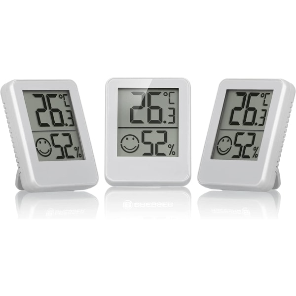 ThermoPro TP49W-3 digitaalinen minilämpö-kosteusmittari lämpömittari huonelämpömittari 3 sisälämpötila- ja kosteusmittari smiley