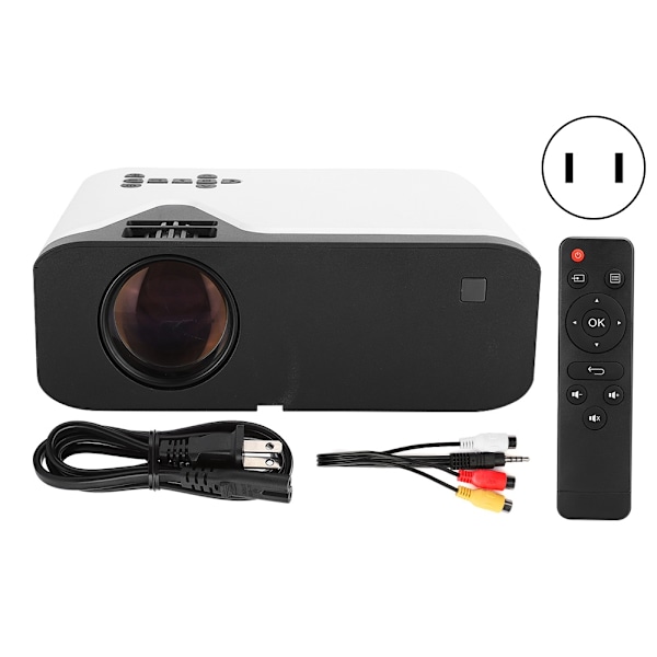 LCD-projektor Högupplöst Inbyggd Högtalare 1280x720p för Hemmakontor 110-240V US-kontakt
