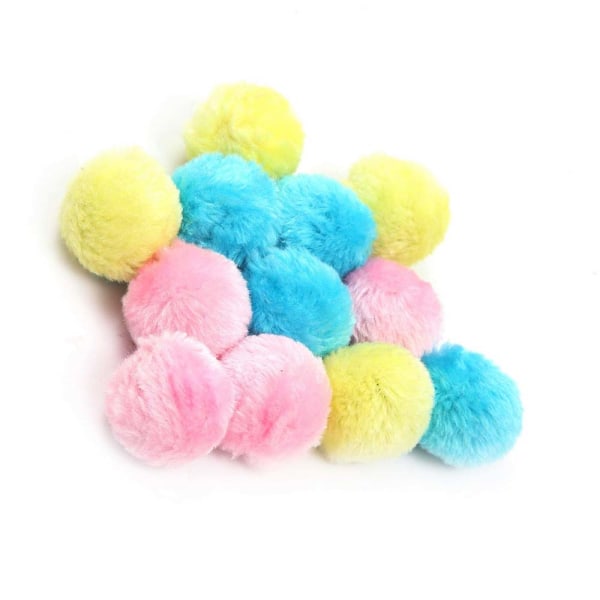 6 st Cat Toys Furry Rattle Ball för Cat & Kitty