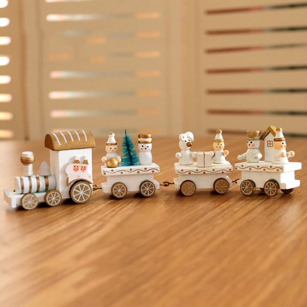 Miniatyrtog i tre for juledekorasjon, julegave til barn