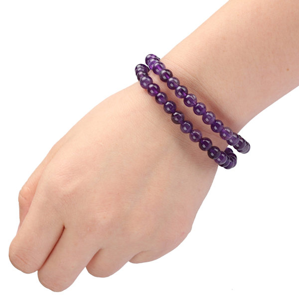Naturlige lilla sten runde perler DIY smykker armbånd fremstilling værktøj tilbehør 8mm 48stk perler