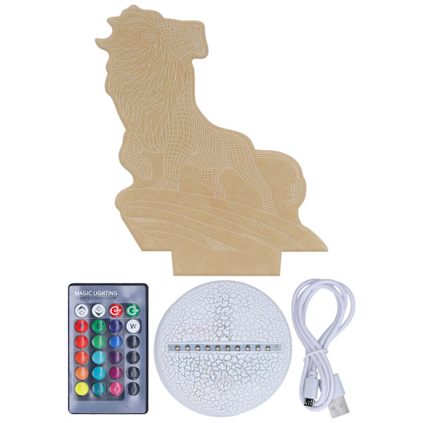 Lägg till en touch av magi i ditt hem med vår 3D-illusionlampa, en multifunktionell nattlampa med 16 färgskiftningar som fungerar som en dekorativ och