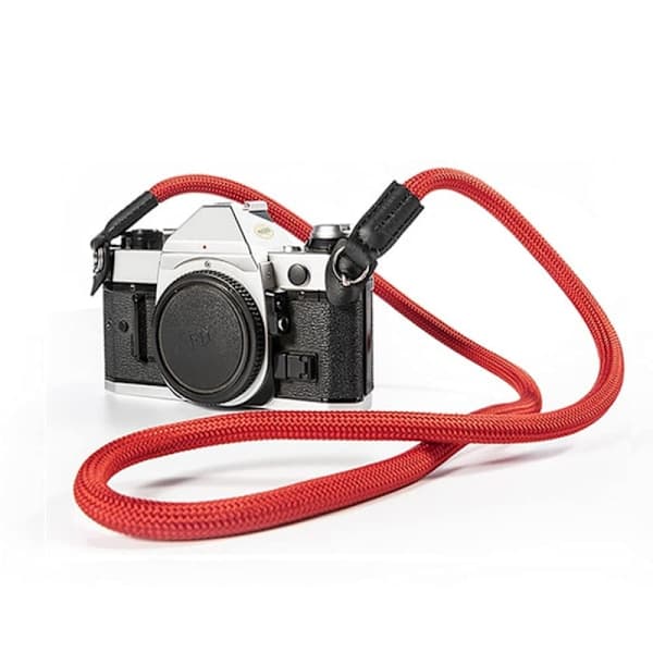 Lens-Aid Rope Design Camera Strap 105 cm (Red), as Neck or Shoulder Strap for Carrying a Camera