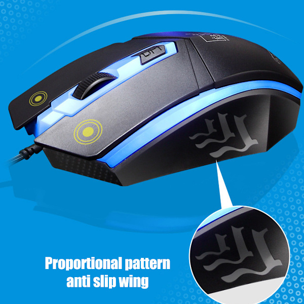Mekanisk Gaming Tastatur og Mus Sett, Rainbow LED, USB Wired Desktop Combo (Svart)