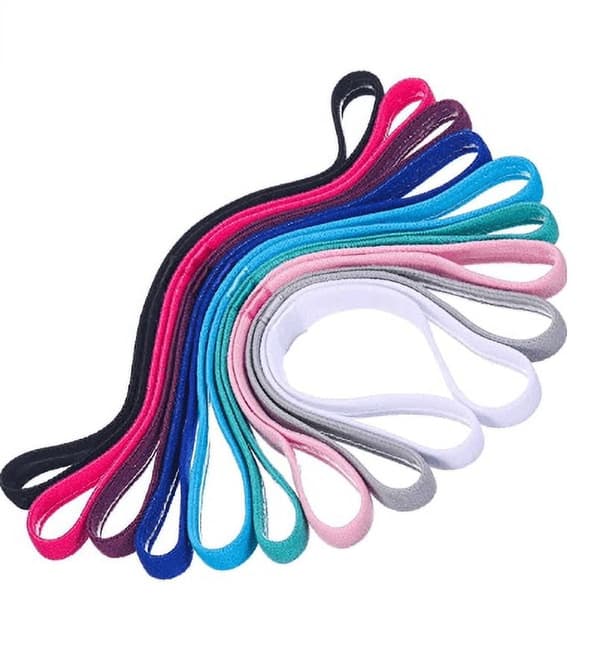 8 st elastiska sporthuvudband - halkfritt grepp, silikonfodrade, stretchiga