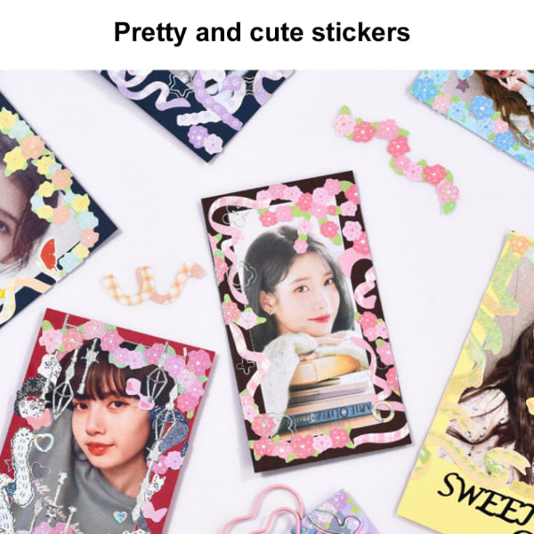 8 ark farverige bånd-klistermærker, DIY-scrapbooking-klistermærker