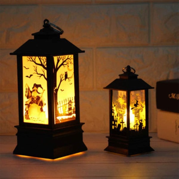 Halloween-lanterner, Halloween LED-lyslanterne, unik stil D