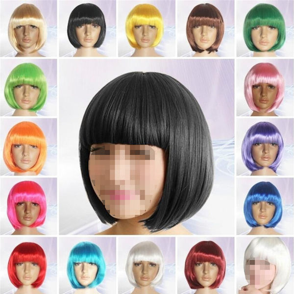 Fashion Women&Girls Sexy Wigs ，Full Bangs Short Straight Wig