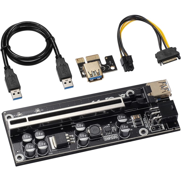 PCI-E 1X till 16X V009S-PLUS Riser Card & 6PIN SATA- power ,
