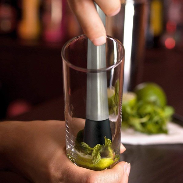10 Tommer Cocktail Muddler og Blandeske i Rustfrit Stål til Hjemmet