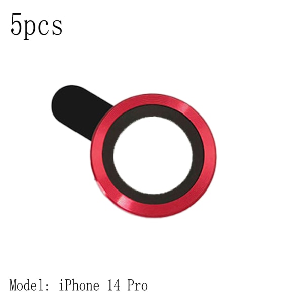 5 deksler til telefonkameralinse - iPhone 14 Pro red