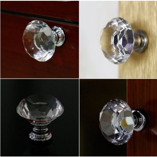 Kristallglas skåp Kommod Knopp Diamant Låda Dörrknoppar