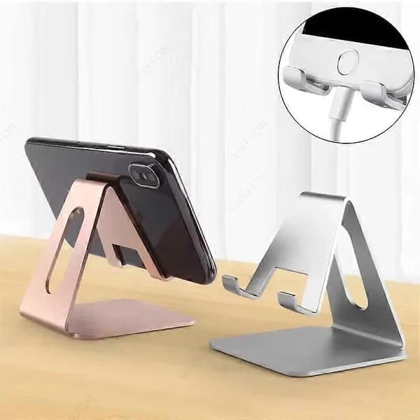 Stationær metalholder til mobiltelefoner, universal dockingstation til tablets, til iPhone, X Silvery